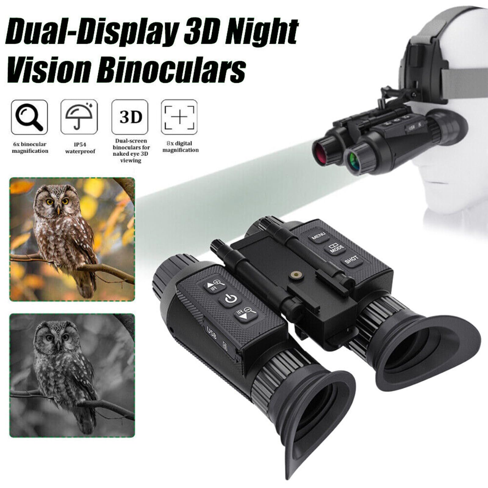 Amazon.com: HUVIOVED Night Vision Binoculars - NV8300 3D 4K Night